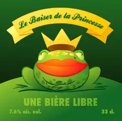 „Le Baiser de la princesse“ (französisch für „Der Kuss der Prinzessin“), ein freies Bier aus Lausanne (2008)