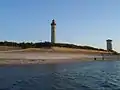 Neuer und alter „Leuchtturm der Wale“, Phares des Baleines, von der Fischschleuse aus gesehen