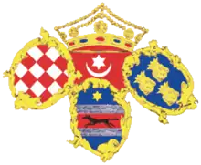 Wappen von der Standarte des Joseph Jelačić von Bužim als Ban von Kroatien (um 1848)