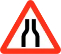 Verengte Fahrbahn