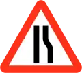 Einseitig (rechts) verengte Fahrbahn