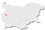 Karte von Bulgarien, Position von Bankja hervorgehoben