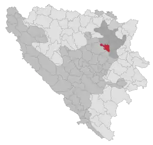 Lage der Gemeinde Banovići in Bosnien und Herzegowina (anklickbare Karte)