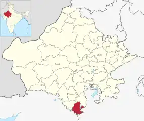 Positionskarte des Distrikts Banswara