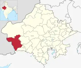 Positionskarte des Distrikts Barmer