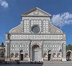 Vorbild für die frühbarocke Fassadengestaltung: die Renaissancekirche Santa Maria Novella