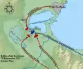 Initialer Schlachtplan der Vandalen mit der Einkesselung des byzantinischen Heeres