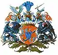 Gräfliches Wappen (1741) in Farbe
