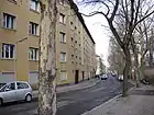 Baumeisterstraße entlang der Wannseebahn