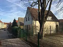 Häuser Fontanestraße 1, 2 und 3 im Jahr 2020, errichtet zur Bausiedelschau 1934 Frankfurt (Oder)