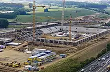 Die Stadionbaustelle im Juni 2018
