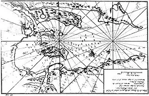 Frühe Karte des Berkeley Sounds von 1769 (nach Antoine-Joseph Pernety)