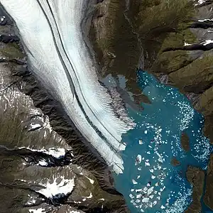 Satellitenaufnahme des Gletschers