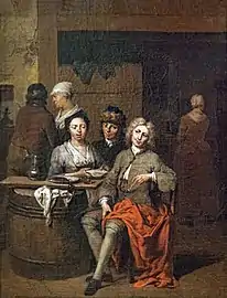 Jan Baptist Lambrechts,Szene in einem Nachtlokal.