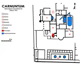 Befundplan der Forumstherme (Stand 1976)