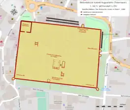Traismauer (Augustianis): Lageskizze des Steinkastell&nbsp;II in der Altstadt