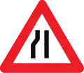 A7b: Einseitig (rechts) verengte Fahrbahn