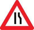 A7c: Einseitig (links) verengte Fahrbahn