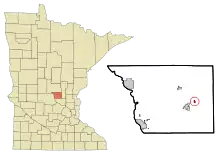 Lage von Ronneby in Minnesota und im Benton County
