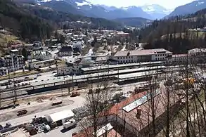 Berchtesgaden Hbf, Teilansicht Kreisverkehr B 20 und B 305