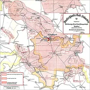 Lage der Berechtsame sowie der Schächte v.d.Heydt und v.Manteuffel.
