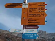 Wanderweg gelbBergweg weiß-rot-weißAlpine Route weiß-blau-weiß