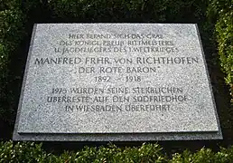 Gedenkstein für Manfred von Richthofen
