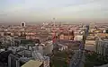 Blick im Jahr 2012 vom Kollhoff-Tower auf den Leipziger Platz, im Bild ist auch die Baustelle der Mall of Berlin zu sehen