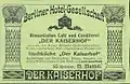 Anzeige des Hotels Kaiserhof, 1903