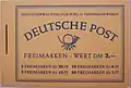 Postschalter-MH der Post Berlin von 1952 mit sechs Heftchenblättern der Dauerserie Berliner Bauten und fünf Reklame-Zwischenblättern (MH 2)