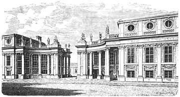 Torbau von Georg Christian Unger zum Monbi­jouplatz, um 1890