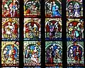 Diesbach-Wappen (unten, 2.v.l.) im Totentanz-Fenster des Berner Münsters