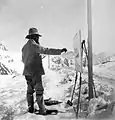 Berry im Februar 1908 auf dem Berninapass