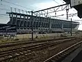 Das Stadion vom Bahnhof Tosu aus fotografiert (Januar 2016)