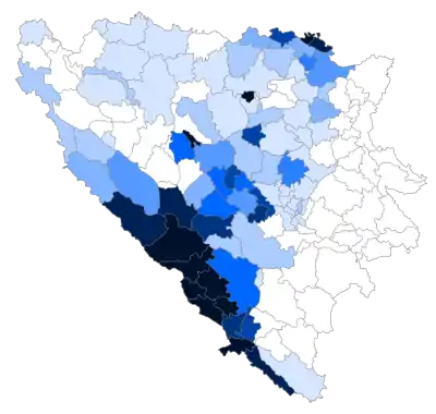 Lage der Gemeinde in Bosnien und Herzegowina (anklickbare Karte)