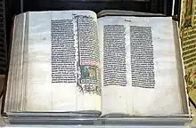 Lateinische Bibel in handgeschriebener Textura, Belgien 1407