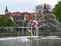 Enzblume, 1989, Baden-Württemberg, Bietigheim, oberhalb der Enzbrücke