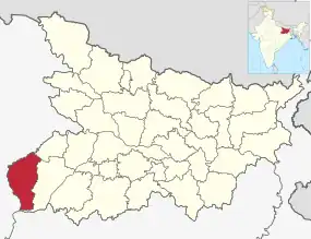 Positionskarte des Distrikts Kaimur