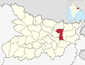 Positionskarte des Distrikts Madhepura