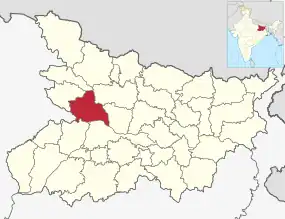 Positionskarte des Distrikts Saran