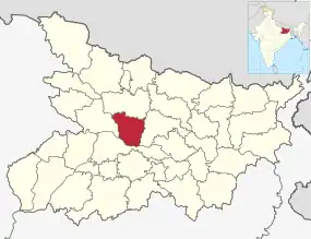Positionskarte des Distrikts Vaishali