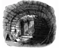 Kellerraum unter dem Fahnenheiligtum (Holzschnitt a.&nbsp;d. 18. Jahrhundert)
