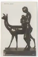 Genoveva mit Kind, symbolistischer Frauenakt mit Kind und Hirschkuh, um 1911