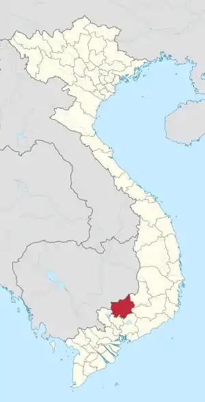 Karte von Vietnam mit der Provinz Tỉnh Bình Phước hervorgehoben