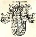Wappen der Grafen von Bismarck-Bohlen 1818 nach Siebmacher 1857