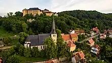 Bergkirche St. Bartholomäus unterhalb des Schlosses Blankenburg