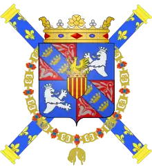 Wappen von Claude François Bidal mit der Collane um den Wappenschild als Prachtstück