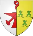 Drei Frösche in der Draufsicht im Wappen von Chantraine, Frankreich