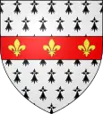 Lilienbesetztes Band auf HermelinWappen von Acigné