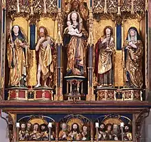 Schrein und Predella des Altars